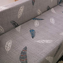 Copridivano Elasticizzato 1/2/3/4 posti, Fodera per Divano Antiscivolo con Elastico, Stampa Floreale(Feather, Copridivano 2 posti 55-67In)