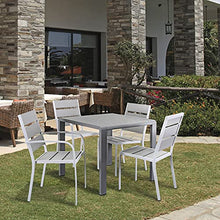 Domus Stile Modigliani Tavolo Quadrato in Alluminio, Verniciato, Grigio