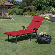 Beautissu Cuscino imbottito per sedie a sdraio e lettini prendisole Loft RL 200x60x5 cm - sfoderabile - rosso
