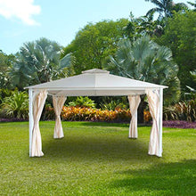 Stilè Gazebo da Giardino 3x2 m in Metallo con Telo Impermeabile Poliestere Doppio Tetto Tende Laterali Bianco