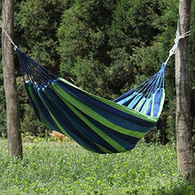 Amaca in cotone per esterni, 200 x 80 cm, 2 persone, amaca a righe, per il tempo libero, per il campeggio, la caccia