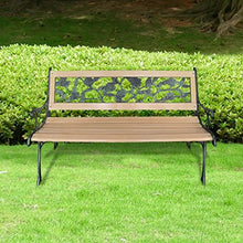 XINGLIEU - Panca da giardino con schienale a forma di rosa, per patio e per esterni