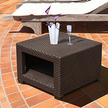 Outsunny Tavolino da Giardino Staccabile in Rattan 56x 56x 38cm Marrone