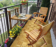 INTERBUILD REAL WOOD Casino Poltrona Pieghevole con braccioli, Finitura in Teak Dorato (2 Pezzi/Set)