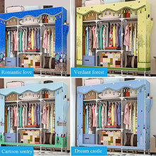 ZZBIQS - Armadio in tessuto extra large, con 2 tasche laterali, con asta appendiabiti, guardaroba, per cameretta e camera da letto