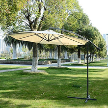 Outsunny Ombrellone Decentrato Parasole Protezione UV Giardino Poliestere e Alluminio Diametro: 3m Beige