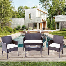 Set Mobili da Giardino Set Mobili da Esterno Rattan Seating Group For 4 Persone Balcone Set Di Mobili Set Da Giardino Set Con Cuscini Di Seduta Per Giardino Balcone Balcone Terrazza Tavolo Davago