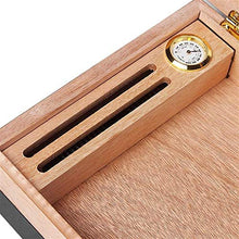Auoeer Cigar Box Legno di Cedro visualizzazione della Casella di Windows Cigar Humidor Mini Piano Portatile con Display Box