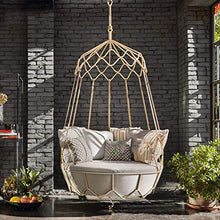 Sedia per canestro sospeso,Cotone appeso macrame hammock swing sedia squisito sedia a sospensione sani smarinata ideale per interni, all'aperto, casa, camera da letto, patio, ponte, cortile, giardino