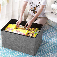 BCLGCF Tavolino da caffè Pieghevole Cubo Rettangolare Ottomano di Stoccaggio, con Imbottitura in Spugna Altamente Elastica, Sgabello per Divano con Cambio Tappetino per Scarpe, Tessuto in Lino