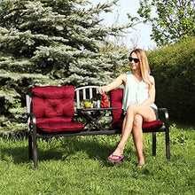 Relaxdays Panca da Giardino con Tavolino Pieghevole, 3 Posti, Tavolo Integrato, HxLxP 90 x 150 x 57,5 cm, Nero
