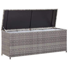 Tidyard Baule da Giardino, Baule Contenitore da Esterno in Polyrattan Grigio 150x50x60 cm