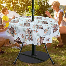 Tovaglia rotonda con occhiello e chiusura lampo, resistente alle pieghe, antimacchia, impermeabile, per campeggio, picnic, terrazza, per 4 persone, 152,4 cm