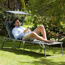 BJH Lettino Prendisole Pieghevole Confortevole Lettino da Giardino Traspirante in Alluminio antiruggine con Rimovibile