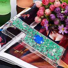 Custodia Samsung Galaxy Note 20 Ultra 4G-5G Squillo della Base del Telefono TPU Brillantini Diamond Liquido Telefono Bumper Case（Amore Verde）