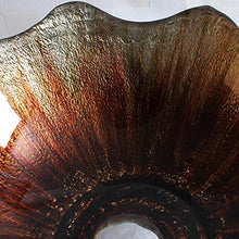 Jgophu Vaso in vetro artistico Vanity Sink a forma di fiore, rubinetto cromato