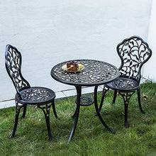 CGBF-Set Bistrot da Esterno,Set per Terrazza da Giardino in Alluminio Pressofuso,2 Sedie e Tavolo