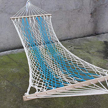 SENCILLON Amaca per il tempo libero, doppia larghezza in cotone, con corda per amaca, capacità 90,7 kg (blu)