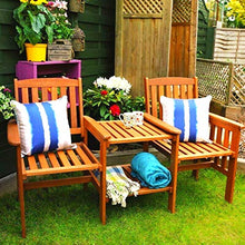 Alfresco Living - Sedia da giardino in legno duro, con tavolo e sedia