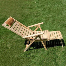 ZHANGYY Poltrone da Giardino Poltroncina in bambù, Poltrona da Esterno con poggiapiedi Lungo Sedia Pieghevole da Giardino Lettino da Giardino Durevole