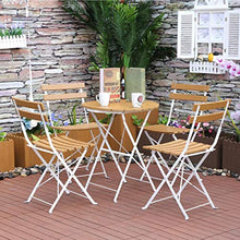 CGBF-Set Bistro Set Tavolo Pieghevole E Sedia 3 Pezzi Giardino Patio Balcone Terrazza Mobili Resistenti alle Intemperie,Marrone