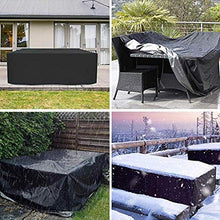 N / A mobili da Giardino Impermeabile di Oxford di Vimini del sofà Protezione Giardino Esterno Cortile Polvere Pioggia Neve Nera 10 parapioggia Dimensioni, 242x162x100cm