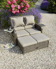 greemotion Bahia Divano da Giardino in Rattan con Isola, 220 kg, Marrone, 118x75x96 cm - Arredi Casa