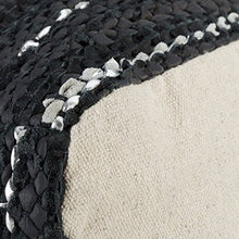 Relaxdays 10021217 Pouf Poggiapiedi Imbottito, Pelle, Nero, 54 x 57 x 38 cm