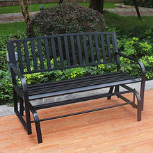 Giardino Doppio Sede in Acciaio ALIANTE BANCO (Color : Black)