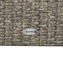 Outsunny Set 3 Pezzi Mobili da Giardino con 2 Divani con Cuscini e 1 Tavolo in Rattan PE, Salotto da Esterno Grigio-Nero
