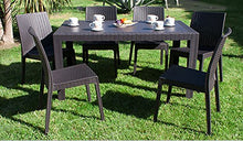 DIMAPLAST Set Garden Tavolo e 6 Sedie da Giardino Antracite