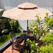 Ombrellone da Giardino/ Balcone/ Terrazzo Ø 2,7 M / 9 Piedi Il Giro Ombrellone Da Giardino Per Tavolino Da Caffè, Ombrelloni Da Giardino Da Esterno Con Manovella, Doppio Baldacchino E Asta In Metallo