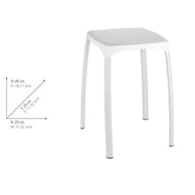 WENKO Sgabello da bagno Losani, Plastica, 28 x 45 x 28 cm, Bianco