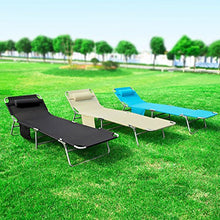 SoBuy® Sdraio Pieghevole,Lettino Prendisole,Schienale reclinabile,Nero,OGS35-SCH,IT