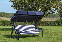Stiliac 9601T311 Set Cuscini e Tettucio Ricambio, Rigato Blu/bianco, 174x58x8 cm