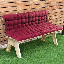 FullLove Cuscino con Schienale Panchine da Giardino Soffice e Comodo,Cuscino per Panca Lungo e Imbottito con Spalliera,100 x100 cm e 100 x 150 cm (100 x 150 cm, Vino Rosso)