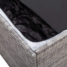 Tidyard Baule da Giardino, Baule Contenitore da Esterno in Polyrattan Grigio 150x50x60 cm