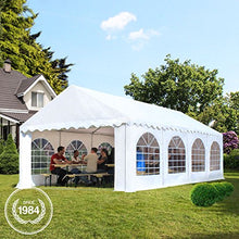 TOOLPORT Tendone per Feste e Eventi 4x4 m Gazebo Matrimonio - Bianco - Molte Misure - Premium Bianco-Verde