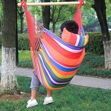 VSander Macrame Lounging Hanging Corda Hammock Chair Porch Seat Swing for Camera da Letto Interno O Esterno Giardino Patio Yard con Cuscino E in Legno Bar