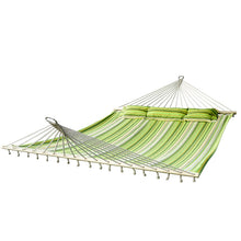 Outsunny Amaca Letto Matrimoniale Portatile per Due Persone con 3 Cuscini Giardino Tessuto Cotone 2.84×1.4m