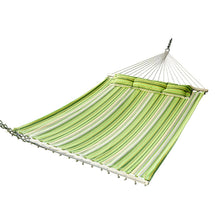 Outsunny Amaca Letto Matrimoniale Portatile per Due Persone con 3 Cuscini Giardino Tessuto Cotone 2.84×1.4m