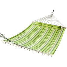Outsunny Amaca Letto Matrimoniale Portatile per Due Persone con 3 Cuscini Giardino Tessuto Cotone 2.84×1.4m